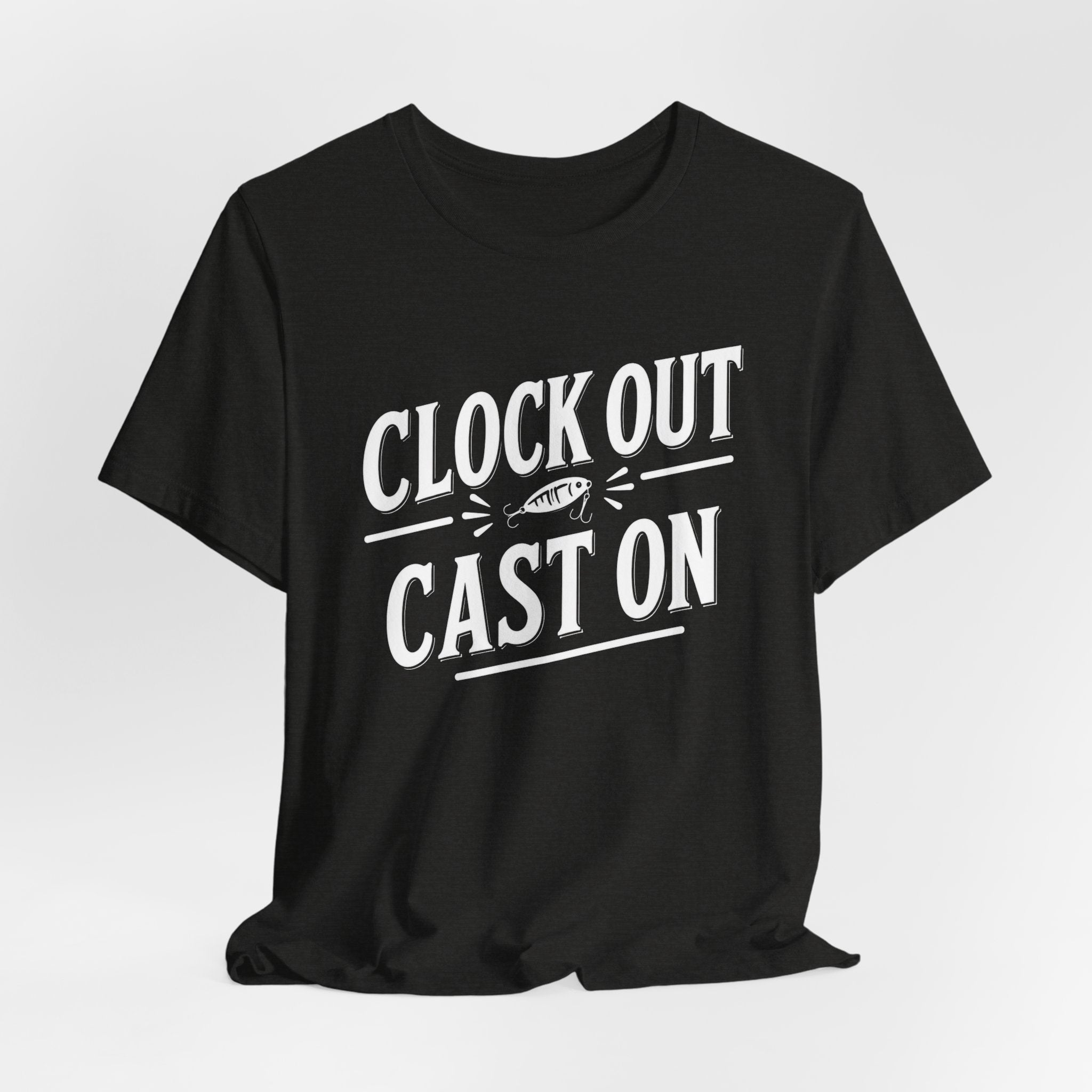 Clock Out, Cast On - Graphic Fishing Tee