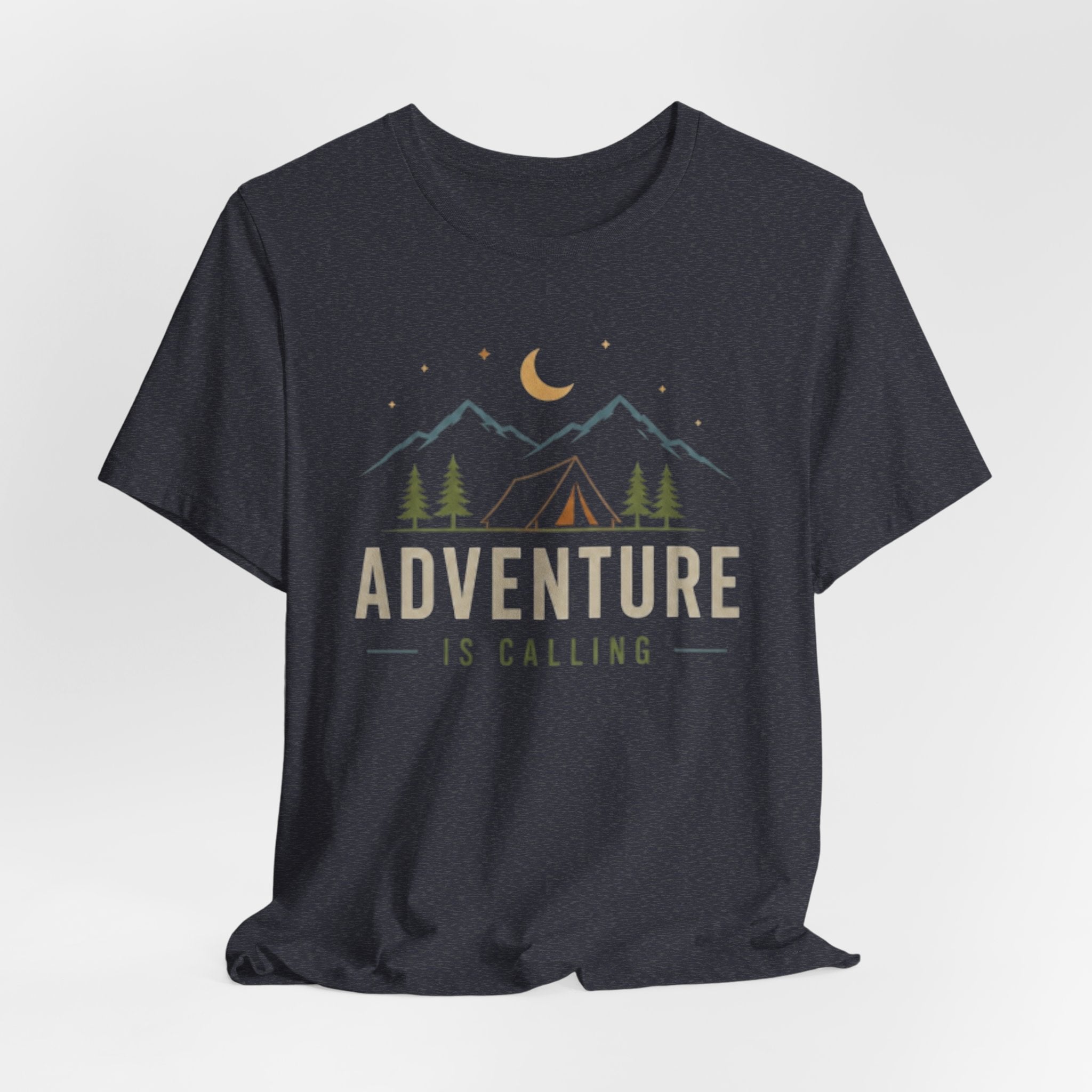 Adventure Is Calling - Camping & Mountain Graphic T-Shirt