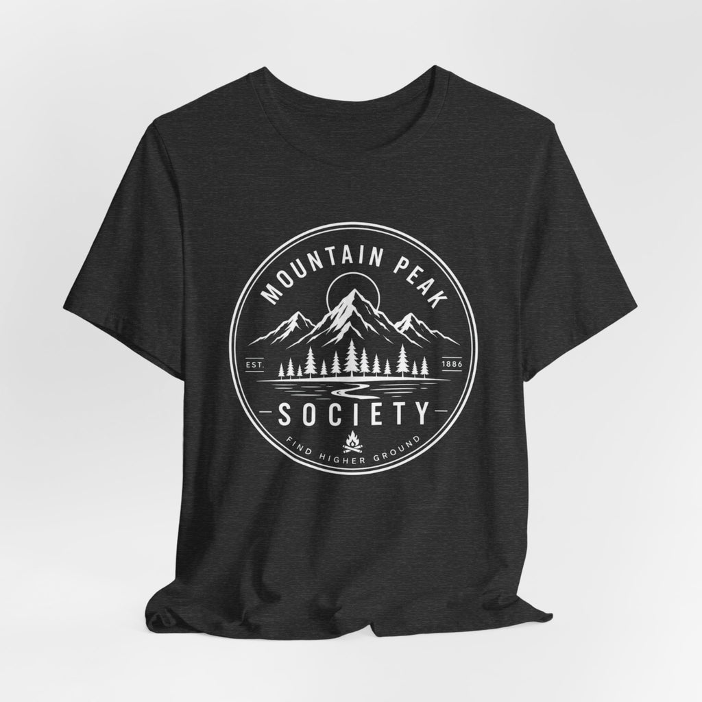 Mountain Peak Society - Find Higher Ground Outdoor Graphic T-Shirt