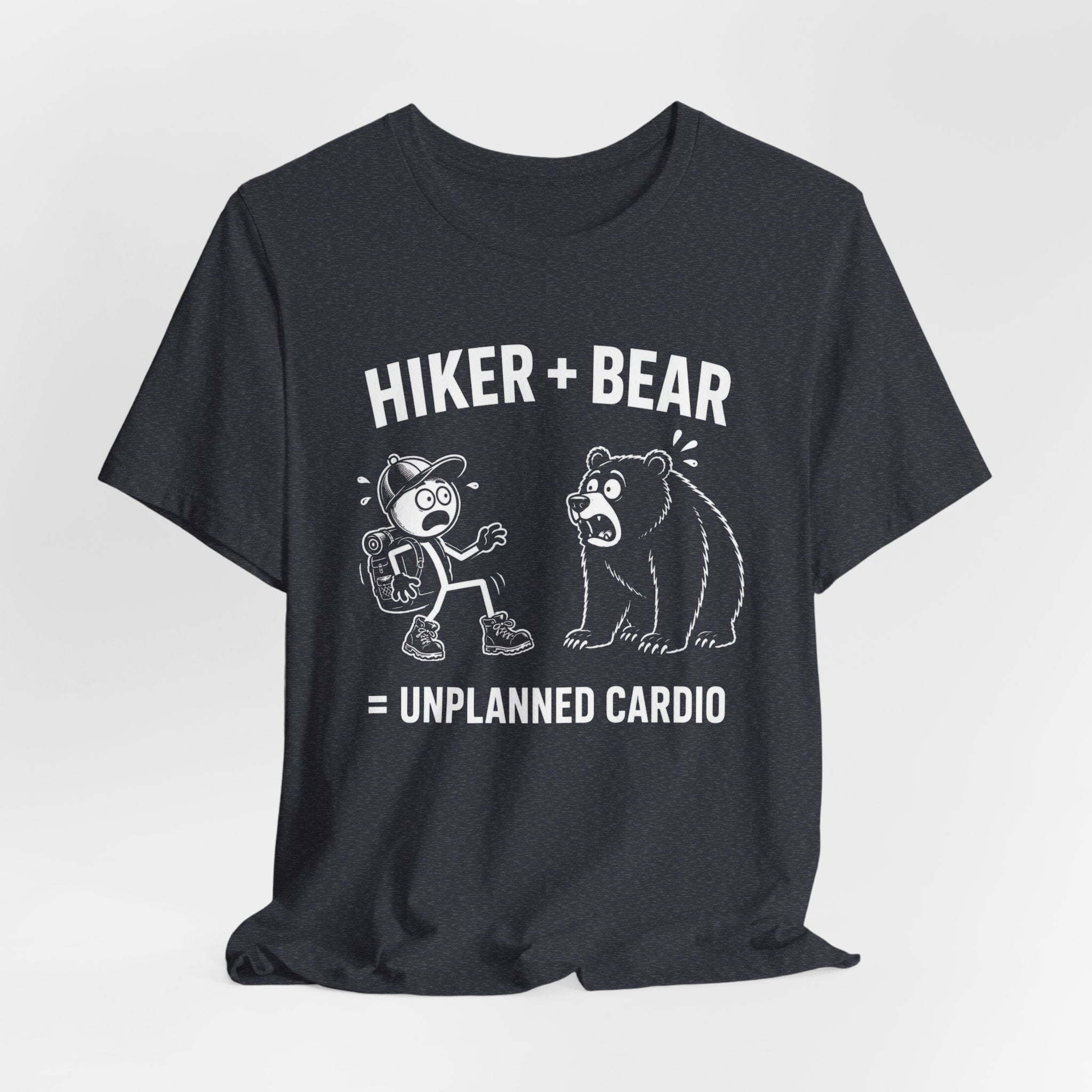 Hiker + Bear = Unplanned Cardio | Funny Hiking Tee