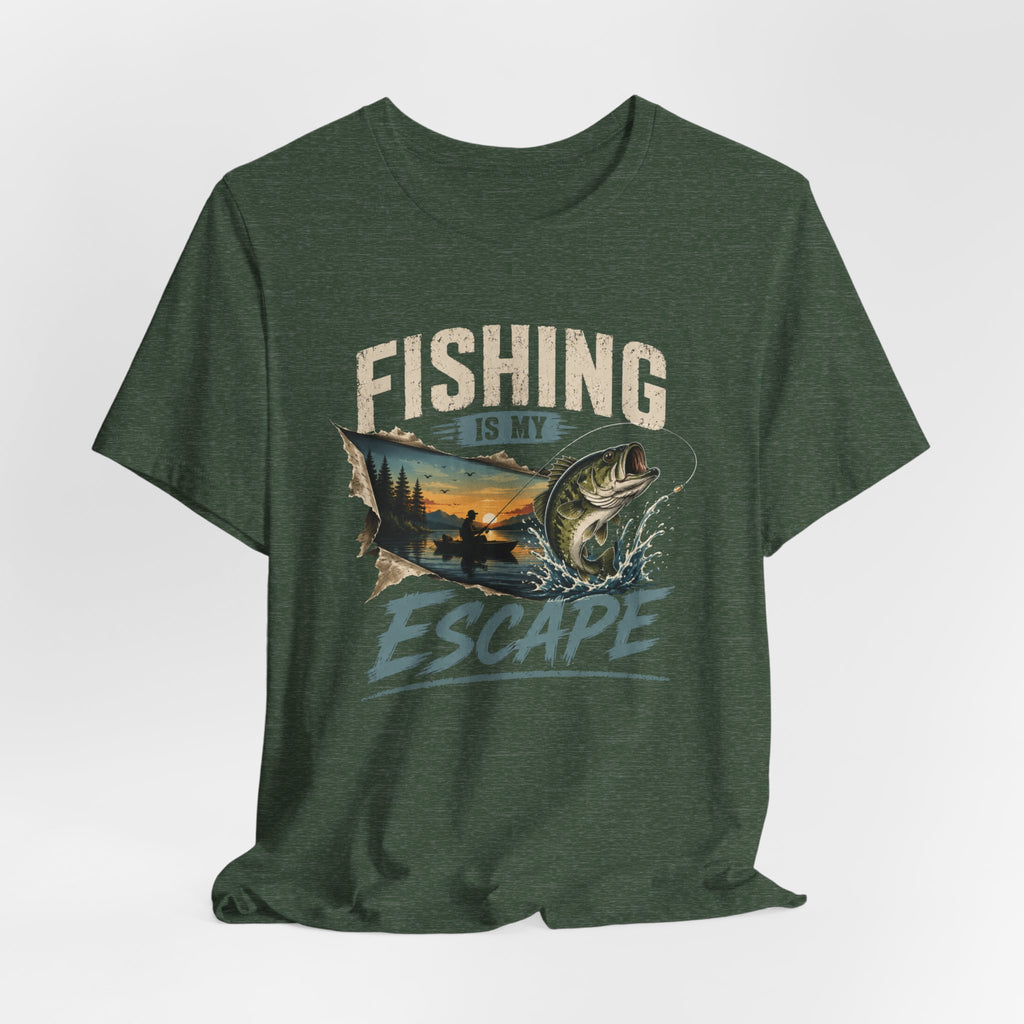 Fishing Is My Escape – Bass Fishing Graphic T-Shirt