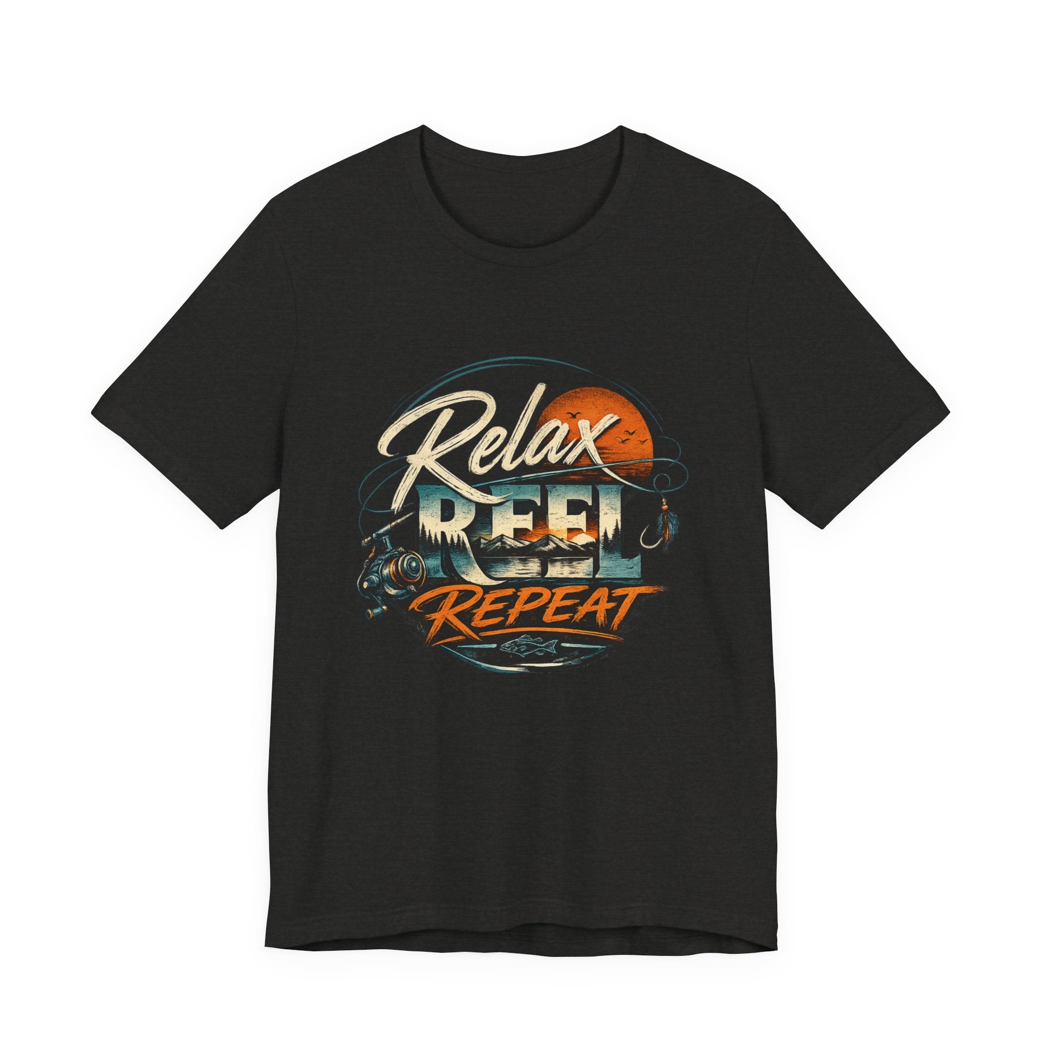 Relax, Reel, Repeat Fishing Graphic Tee