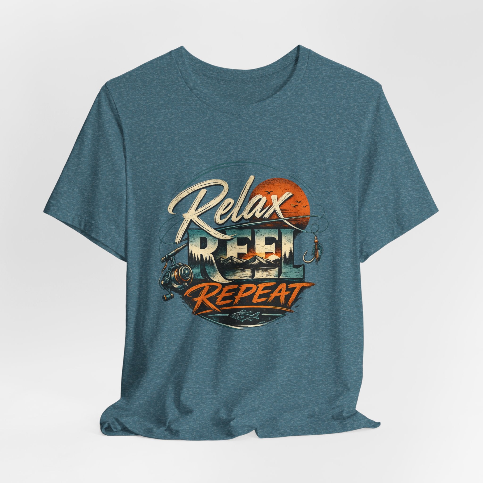 Relax, Reel, Repeat Fishing Graphic Tee