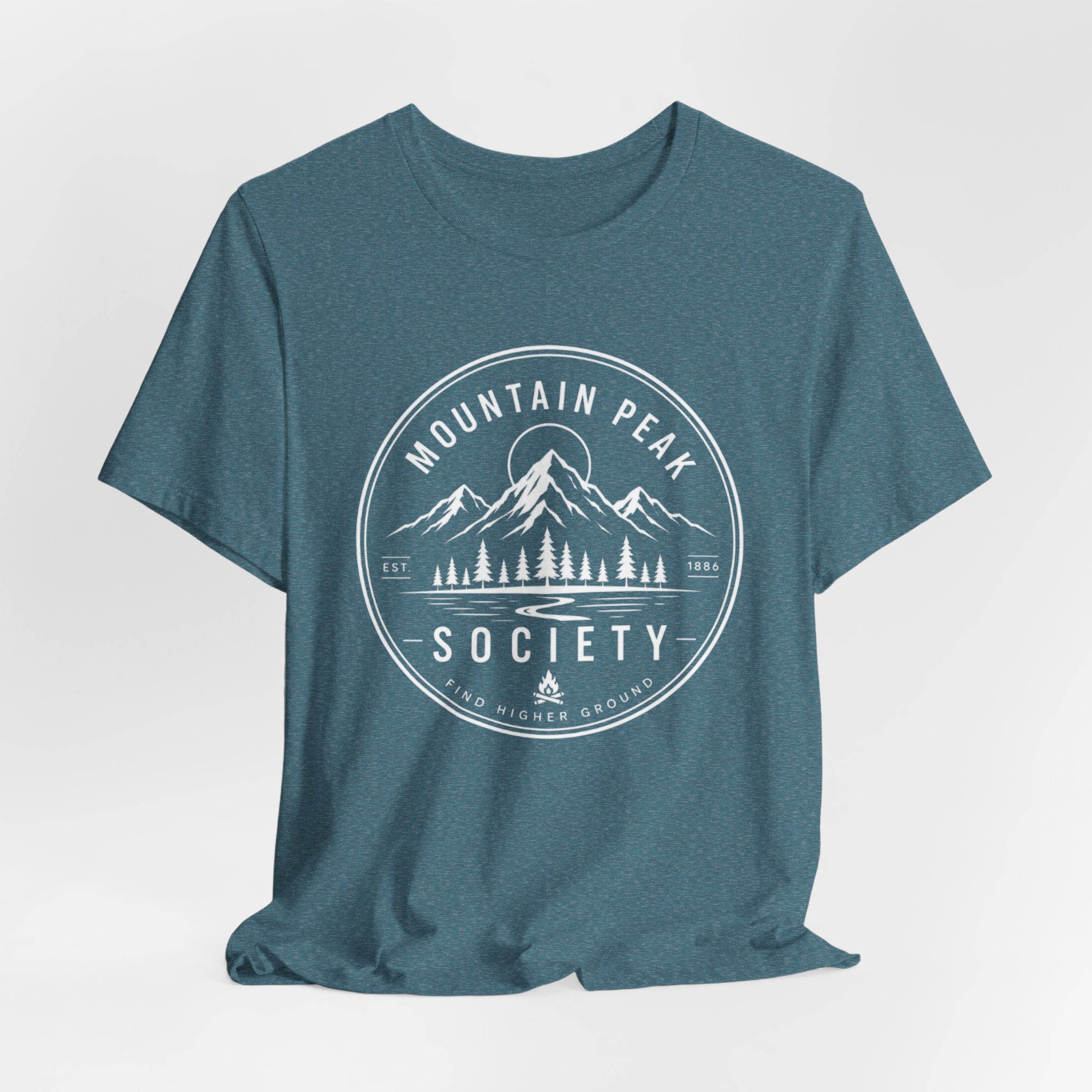 Mountain Peak Society - Find Higher Ground Outdoor Graphic T-Shirt