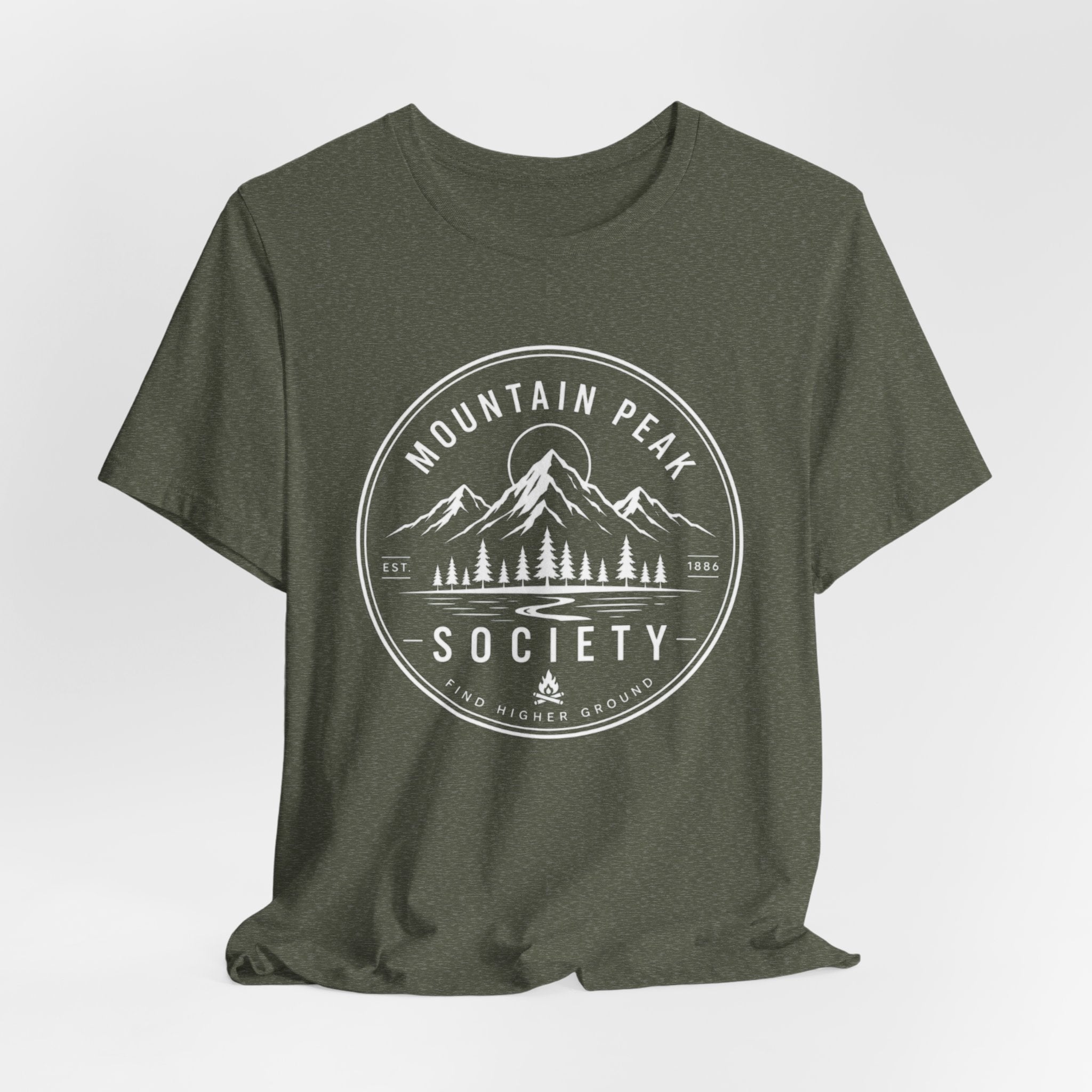 Mountain Peak Society - Find Higher Ground Outdoor Graphic T-Shirt