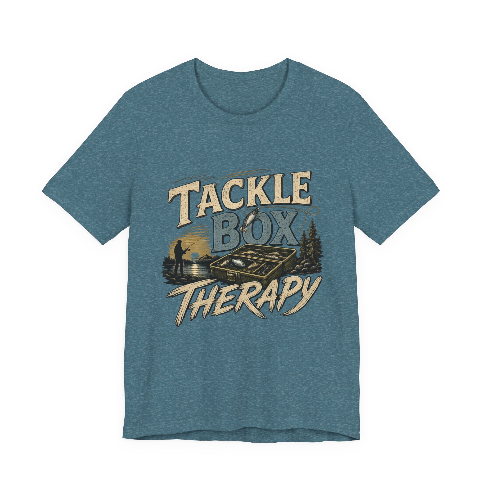 Tackle Box Therapy – Fishing Graphic T-Shirt