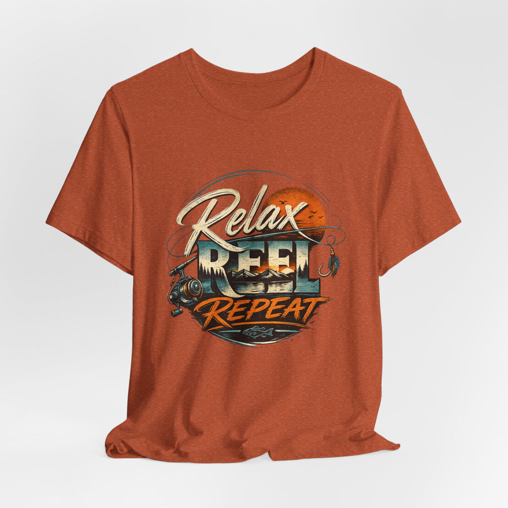 Relax, Reel, Repeat Fishing Graphic Tee