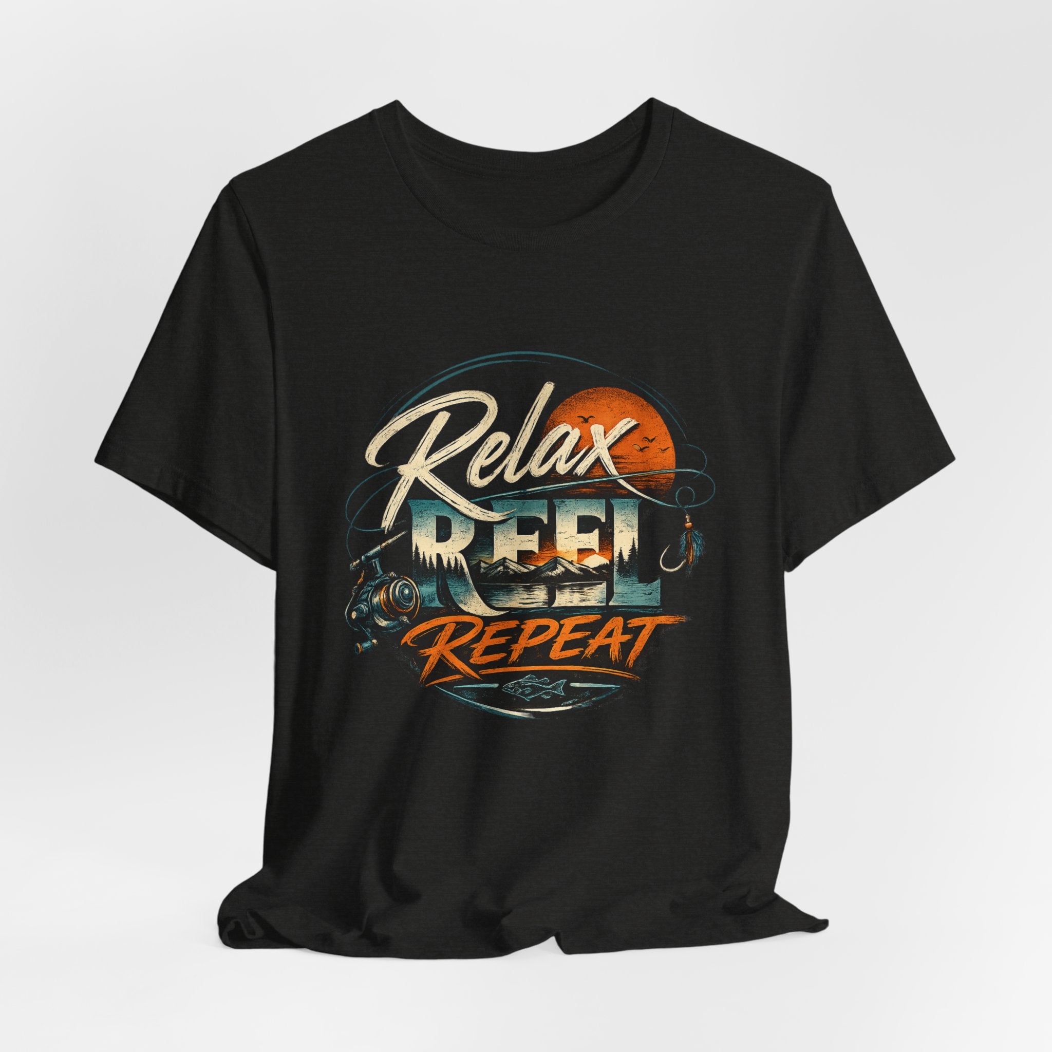 Relax, Reel, Repeat Fishing Graphic Tee