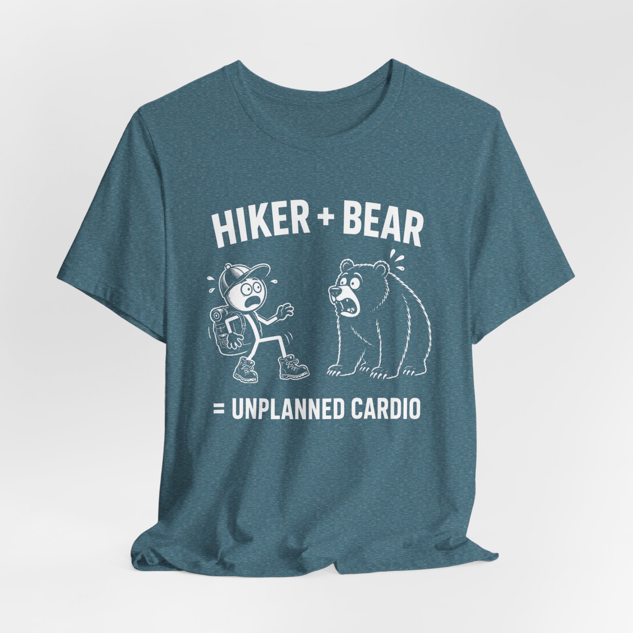 Hiker + Bear = Unplanned Cardio | Funny Hiking Tee
