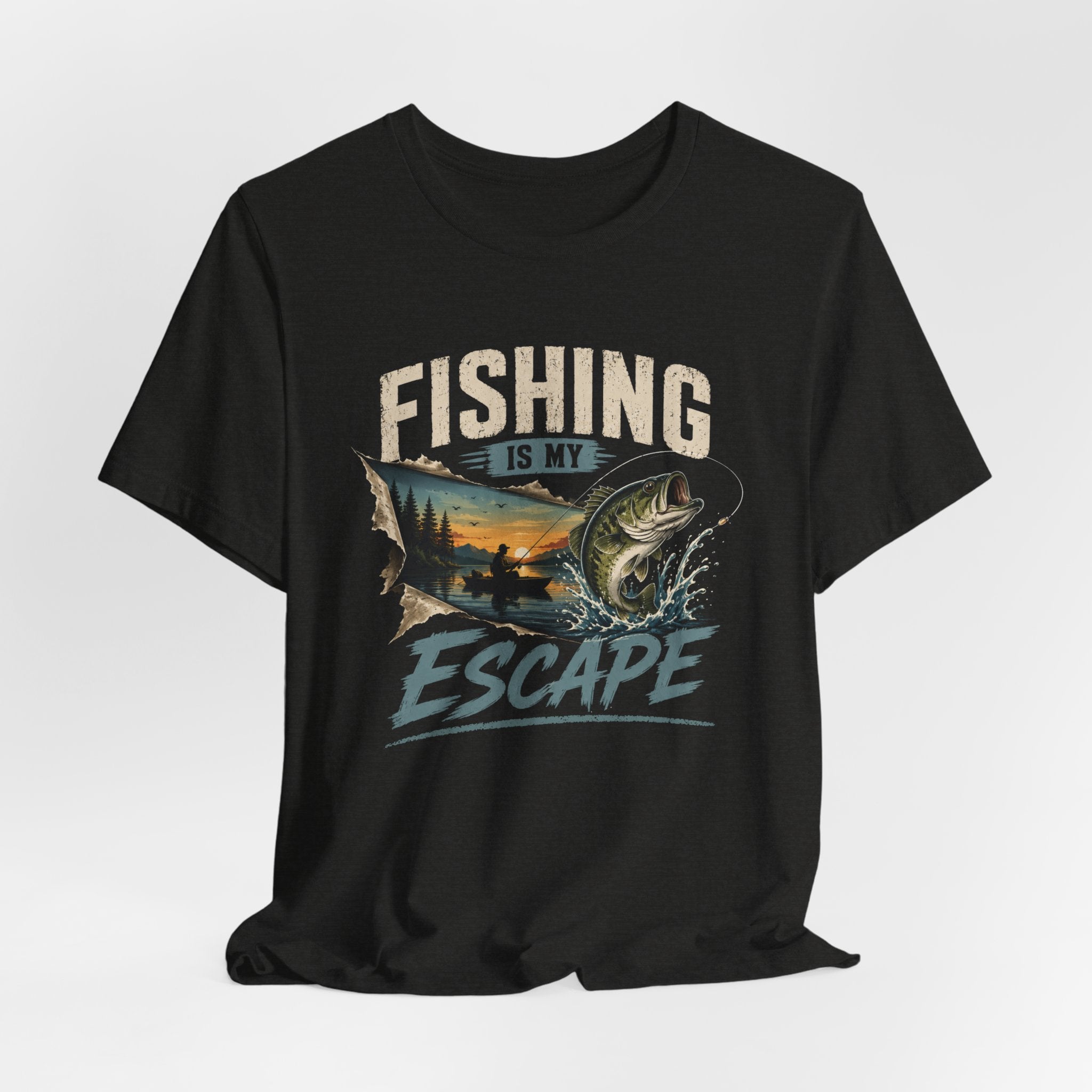 Fishing Is My Escape – Bass Fishing Graphic T-Shirt