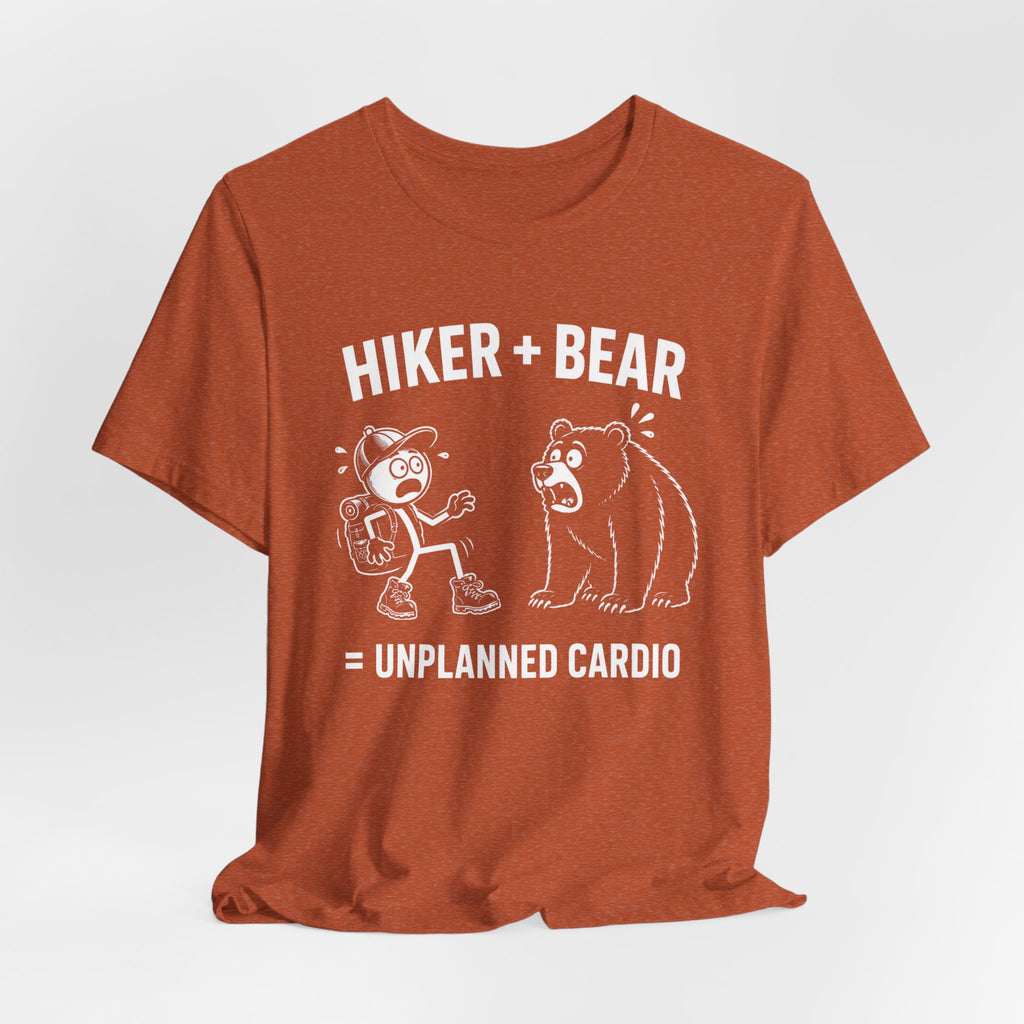 Hiker + Bear = Unplanned Cardio | Funny Hiking Tee
