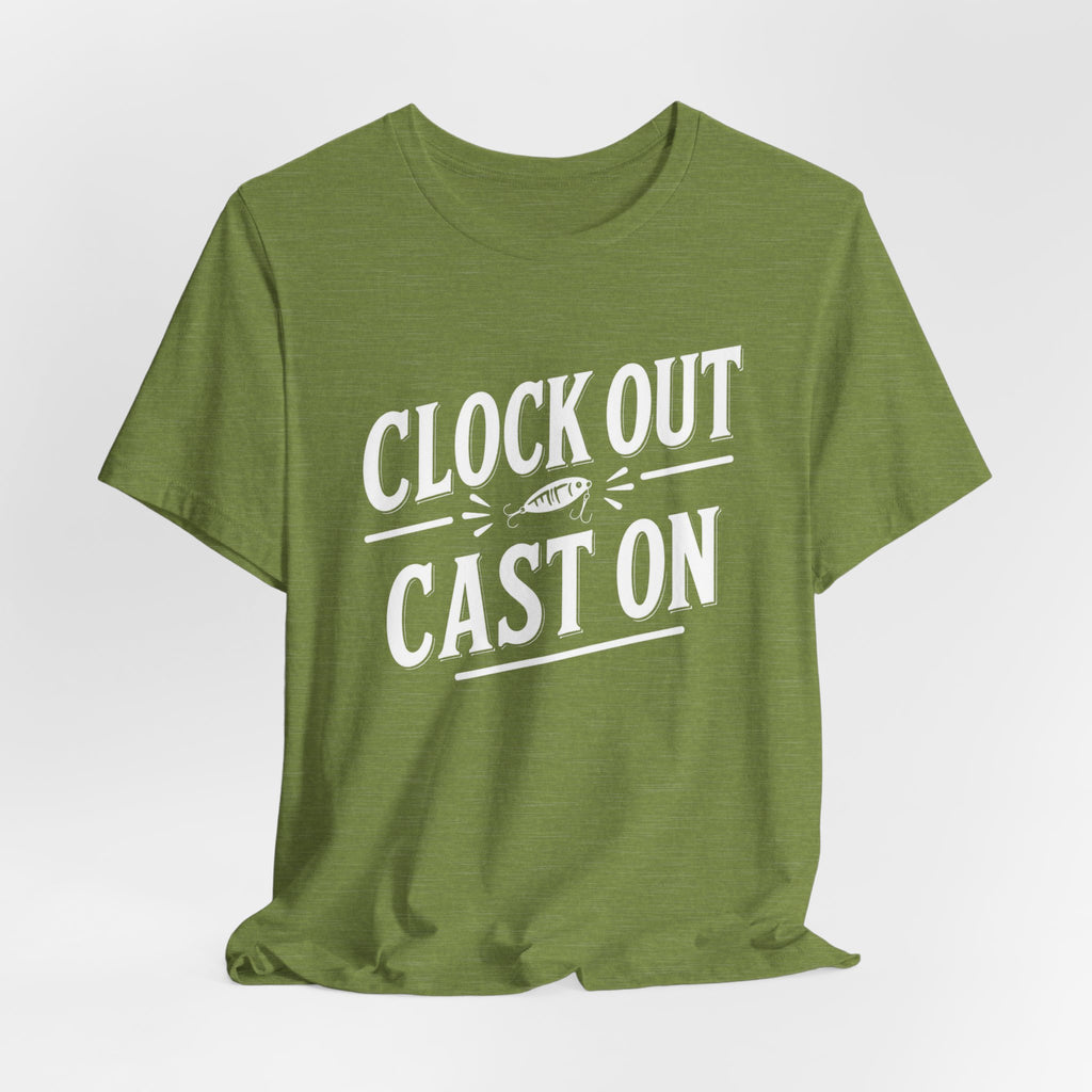 Clock Out, Cast On - Graphic Fishing Tee