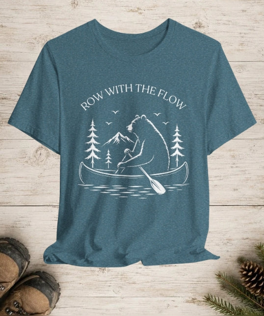 Row With The Flow - Bear Canoe Tee