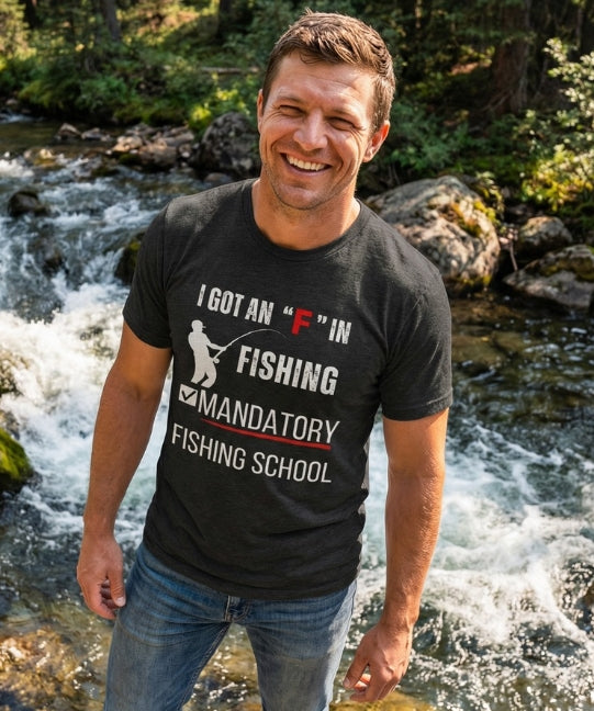 Mandatory Fishing School Graphic Fishing Tshirt