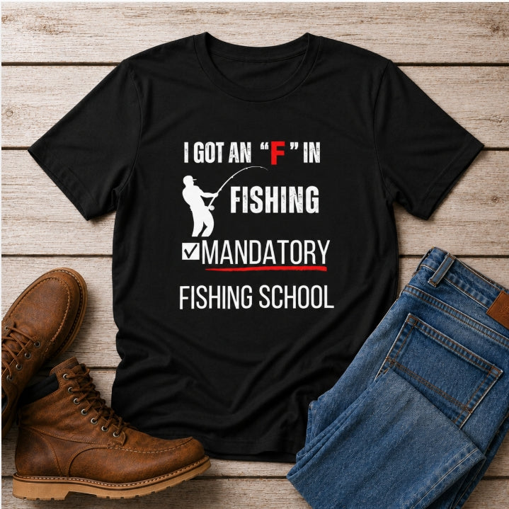 Mandatory Fishing School Graphic Fishing Tshirt