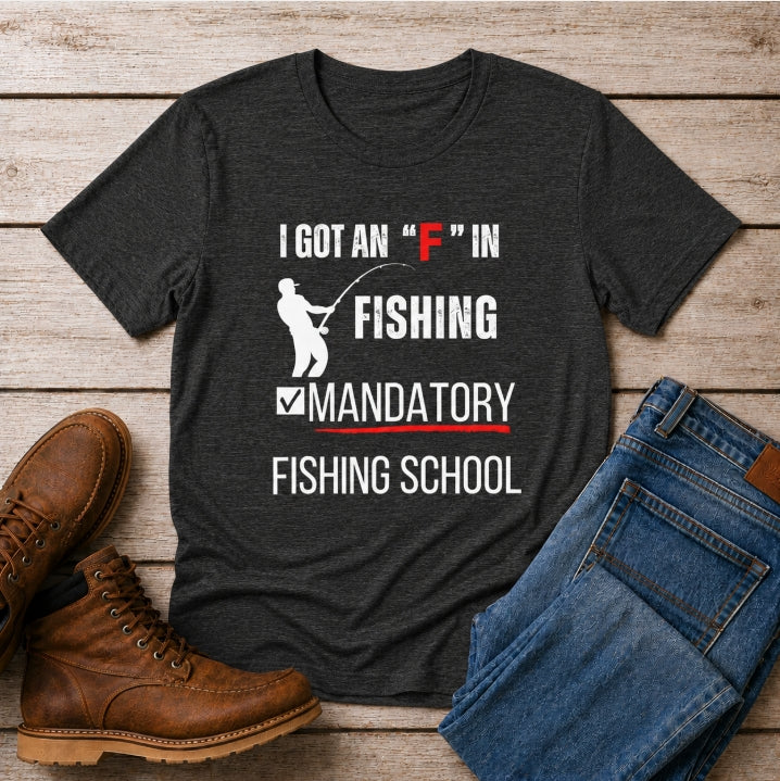 Mandatory Fishing School Graphic Fishing Tshirt