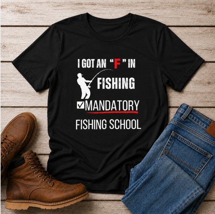 Mandatory Fishing School Graphic Fishing Tshirt