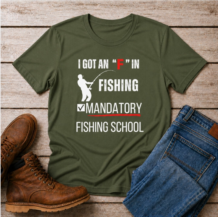 Mandatory Fishing School Graphic Fishing Tshirt