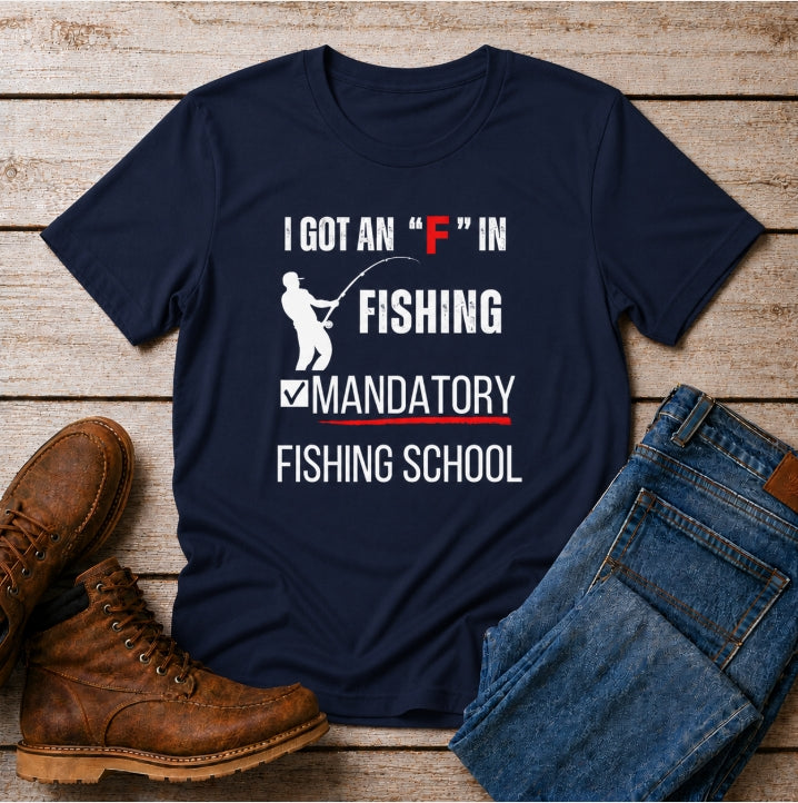Mandatory Fishing School Graphic Fishing Tshirt